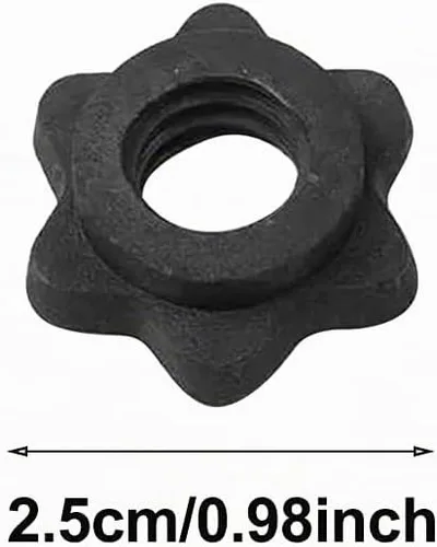 Vista 2 de CALIDAKA 4 collares Spinlock, tuerca hexagonal para mancuernas, tuerca de barra de mancuernas, collar de tornillo estándar de 1 pulgada, abrazaderas
