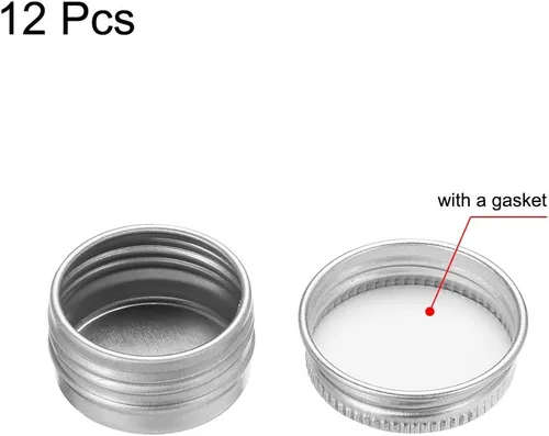 Vista 3 de uxcell Paquete de 12 latas redondas de aluminio de 0.17 onzas con tapa de rosca, 0.2 fl oz
