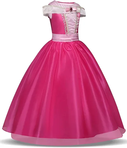 Vista 2 de WSDMHFD Disfraz de princesa para niñas vestido largo de Acción de Gracias Navidad fiesta de cumpleaños cosplay