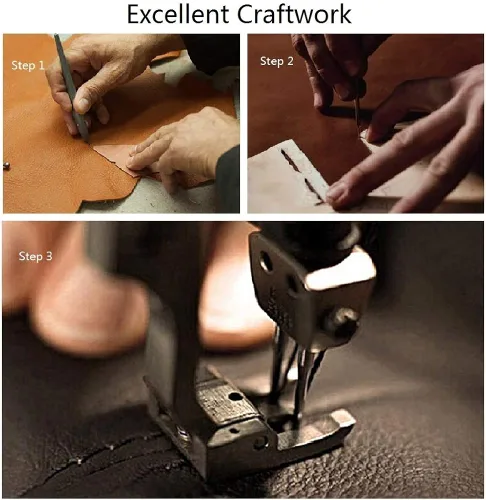 Vista 7 de Moflycom - Cartera de cuero genuino para mujer con cierre y seguridad RFID