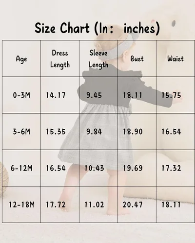 Vista 6 de Baby Girl Clothes Infant Dresses Newborn Fall Winter Outfits Plaid Dress Cute Birthday Princess Dresses for Girls