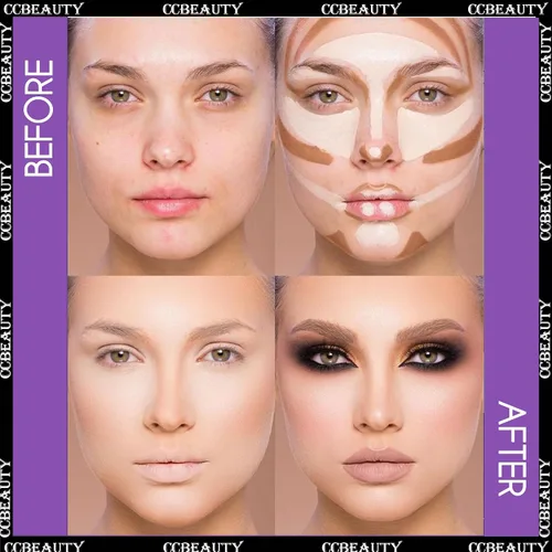 Vista 7 de CCbeauty Barra de contorno mate 2 en 1, barra corrector de doble resaltado, kit de resaltado y contorno, barras bronceadoras para maquillaje