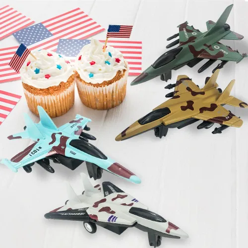 Vista 6 de ArtCreativity United Sates Air Force - Juego de 4 juguetes de combate fundido a presión de la Fuerza Aérea de los Estados Unidos, mecanismo