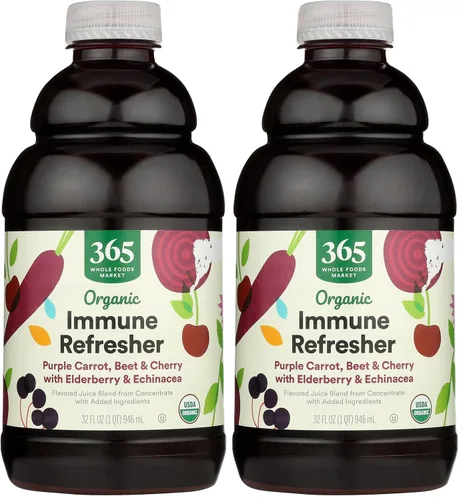 Vista 6 de 365 by Whole Foods Market, Zumo orgánico de zanahoria y naranja con cúrcuma, refrescante inmunológico, 32 onzas líquidas