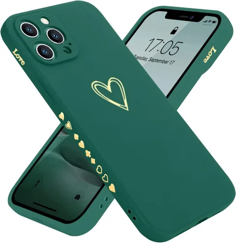 Vista 17 de Teageo Funda compatible con iPhone 12 Pro Max de 6.7 pulgadas para mujeres y niñas, bonito corazón de lujo
