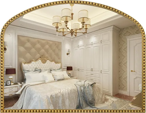 Vista 14 de Espejo de pared para baño, espejo rectangular de 24 x 36 pulgadas, marco de cuentas de esquina redondeada, espejo de tocador grande que se cuelga