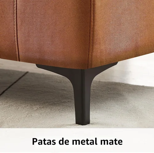 Vista 8 de VANOMi Sofá de piel sintética para sala de estar, sofás y sofás de 100 pulgadas con diván convertible de 3 plazas para sala de estar, apartamento