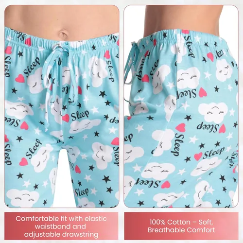 Vista 4 de Just Love Womens Cotton Pajama Pants Chevron negro y rosado