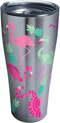 Vista 14 de Tervis Vaso aislado de doble pared con patrón de flamenco hecho en Estados Unidos mantiene las bebidas frías y calientes, 16 onzas, clásico