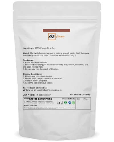 Vista 2 de Polvo de arcilla rosa francesa 100% natural, arcilla rosa para máscaras faciales, cremas, exfoliantes suaves y exfoliantes, y fabricación de jabón