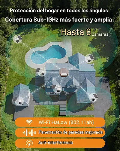 Vista 6 de Anlapus 4MP 360 ° Pan Tilt Solar 4 cámara sistema de seguridad inalámbrico