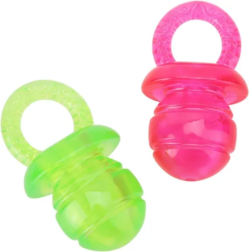 Vista 9 de Ymiko Chupete de bebé para cachorros y perros masticables, juguete de goma para dejar de masticar para cachorros pequeños y perros grandes, tetinas