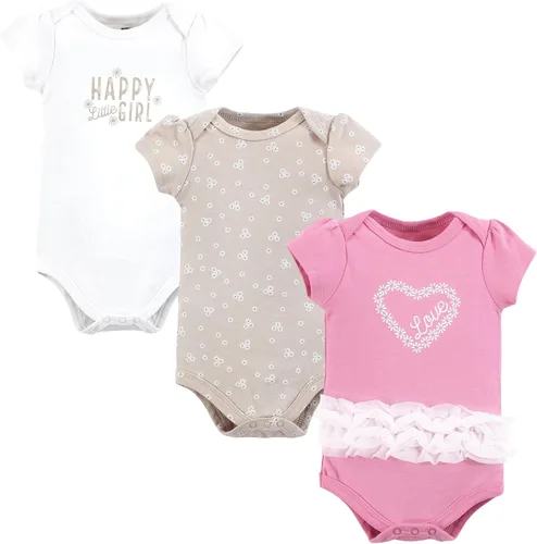 Vista 247 de Hudson Baby baby-girls Cotton Bodysuits 3-pack