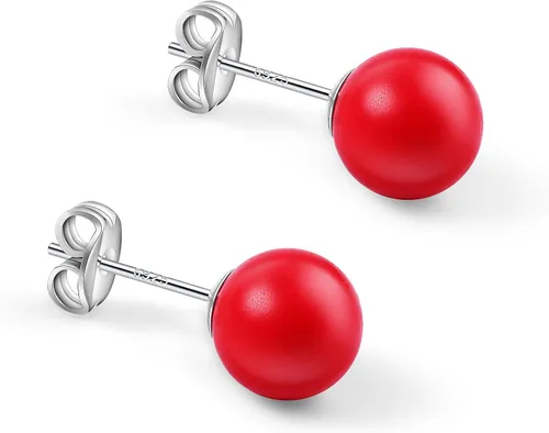 Vista 93 de Natural Stone Stud Earrings for Women 8mm Sterling Silver Genuine Gemstone Earrings Handmade Sterling Silver Crystal Stud Earrings for Women