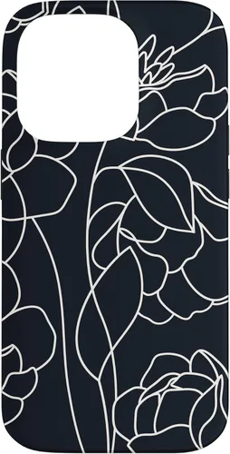 Vista 17 de iPhone 16 linda peonía rosa flor estética dibujo abstracto línea arte caso
