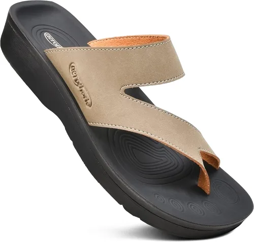 Vista 11 de AEROTHOTIC - Sandalias con soporte de arco cómodas para mujer, con punta dividida, estilo elegante, con almohadilla y correa, con plantilla