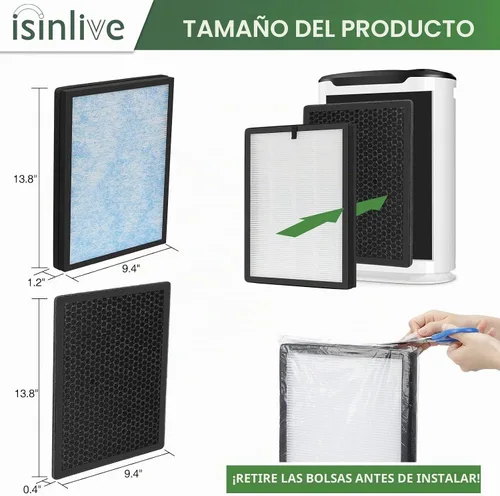 Vista 9 de Filtro Air Max 8L compatible con el purificador de aire Okaysou Airmax 8L Paquete de 1 Air Max 8L