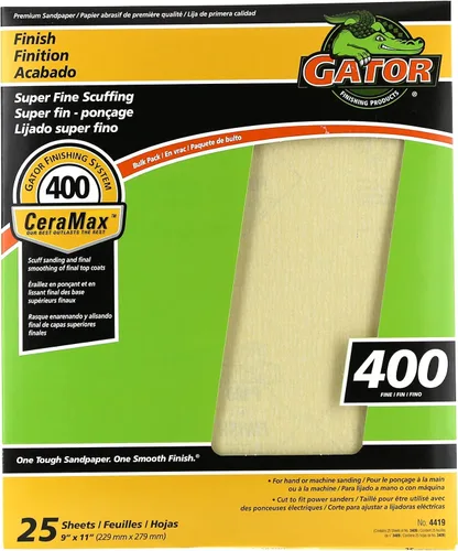 Vista 12 de Gator CeraMax - Hojas de lijado de cerámica de 9 x 11 pulgadas, grano 80, paquete de 25