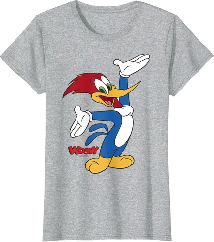 Vista 17 de Woody Woodpecker Camiseta con logotipo de cuerpo completo Negro