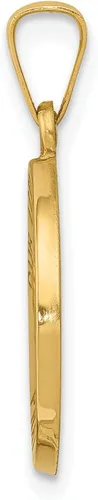 Vista 2 de Lex & Lu - Colgante de medalla de fátima de oro amarillo de 14 K pulido y satinado
