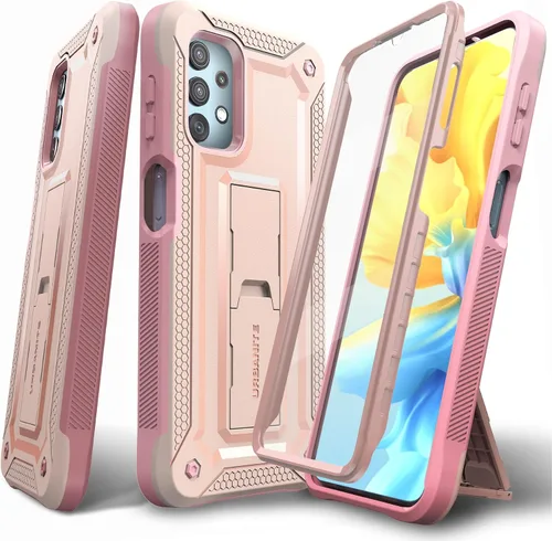 Vista 8 de Funda compatible con Samsung Galaxy A32 5G, máxima protección contra caídas con protector de pantalla integrado y soporte (verde)