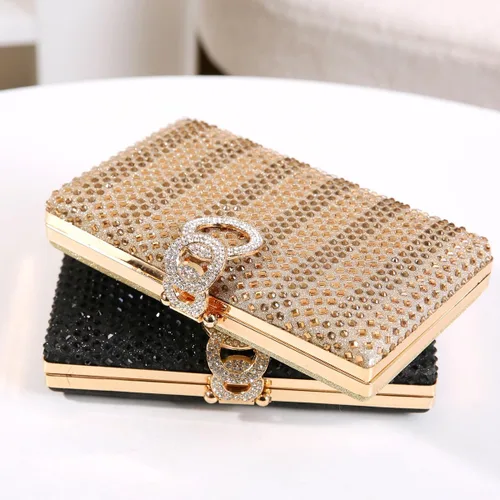 Vista 4 de Dreubea Bolso de mano brillante para mujer con diamantes de imitación