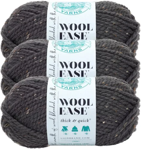 Vista 134 de Lion Brand Yarn - Ovillo de lana Wool-Ease Thick & Quick color fuerza aérea Super Bulky Wool Acrylic Blend Fiber for Soft Hats, Sweaters, Chunky