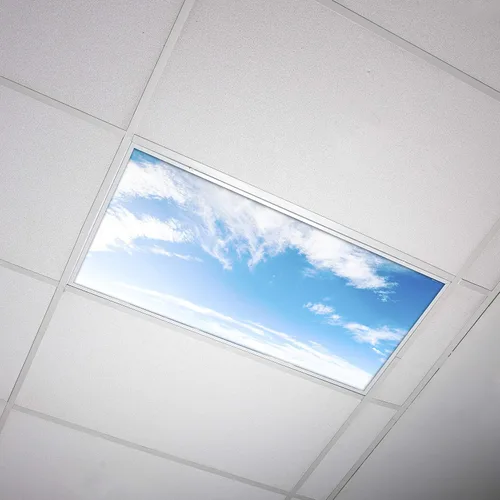 Vista 14 de Cubierta de luz fluorescente para luces de techo de aula, nubes rosadas, inserto de película retroiluminada de alta calidad 2 x 4