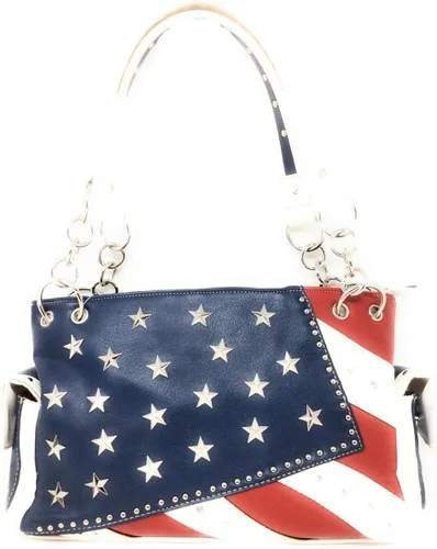 Vista 3 de Texas West Conjunto de bolsos de mano de mujer con diamantes de imitación de bandera americana en multicolor
