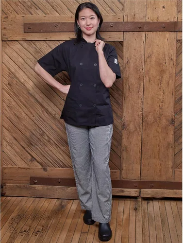 Vista 7 de Mercer Culinary Millennia - Pantalones de chef para mujer en diseño pata de gallo, L, NegroBlanco, 1