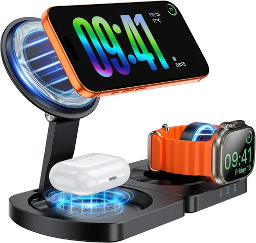 Vista 12 de Cargador inalámbrico para iPhone, estación de carga magnética 3 en 1