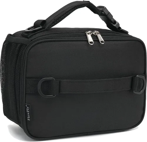 Vista 23 de Flowfly - Lonchera para niños, bolsa escolar aislada duradera con correa de hombro y soporte para botellas, minihielera térmica resistente al agua