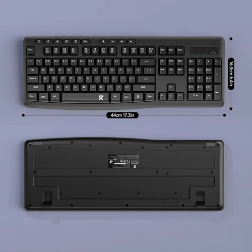Vista 8 de Redragon - Teclado inalámbrico, teclado ergonómico inalámbrico de tamaño completo de 2.4G con 10 teclas multimedia individuales, resistente a