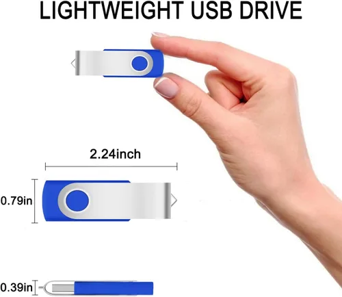 Vista 6 de Paquete de 50 unidades flash USB 2.0 de 128 MB, unidades flash USB 2.0 a granel para almacenamiento (azul) Unidades de pulgar de 128 GB a granel