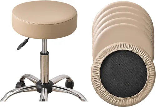 Vista 21 de HAOYONG Juego de 2 fundas redondas para taburetes de bar, impermeables, de poliuretano, fundas elásticas para taburetes de bar, fundas para sillas