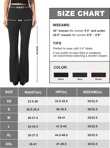 Vista 7 de AFITNE Pantalones de vestir para mujer, de tiro alto, acampanados, elásticos, para trabajo, negocios, oficina, casual, con bolsillos