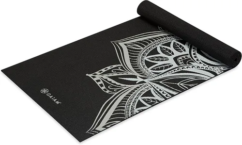 Vista 15 de Gaiam - Esterilla de yoga premium de 5mm con estampado, gruesa y antideslizante para todo tipo de yoga, pilates y entrenamientos en el suelo