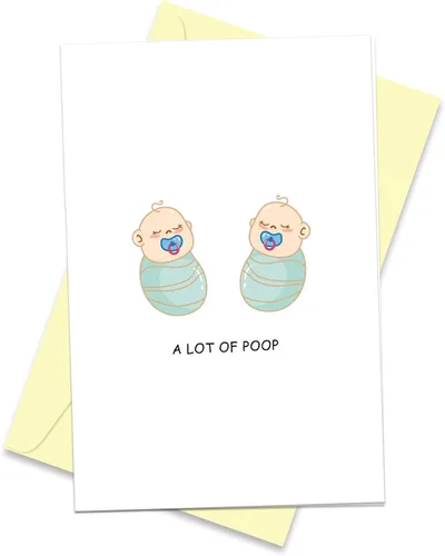 Vista 7 de Divertidas felicitaciones para nuevos padres, bonita tarjeta de recién nacido para mamá papá, linda tarjeta de baby shower