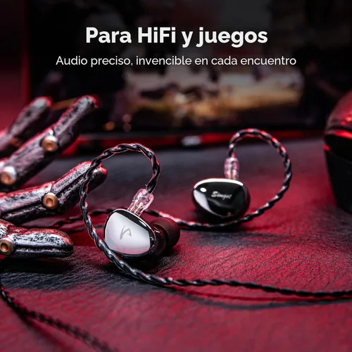 Vista 8 de Linsoul SIMGOT EG280 1DD+1 Planar HiFi IEM y auriculares con cable