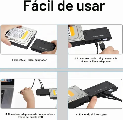 Vista 7 de Adaptador USB 3.0 a IDE SATA lector de disco duro para disco duro HDD/SSD de 2.5/3.5, cable de convección externa de ultra recuperación incluye