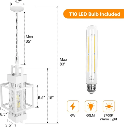 Vista 3 de PARTPHONER Lámpara colgante de 15 pulgadas para exteriores del atardecer al amanecer, lámpara colgante de metal moderno para exteriores, lámpara