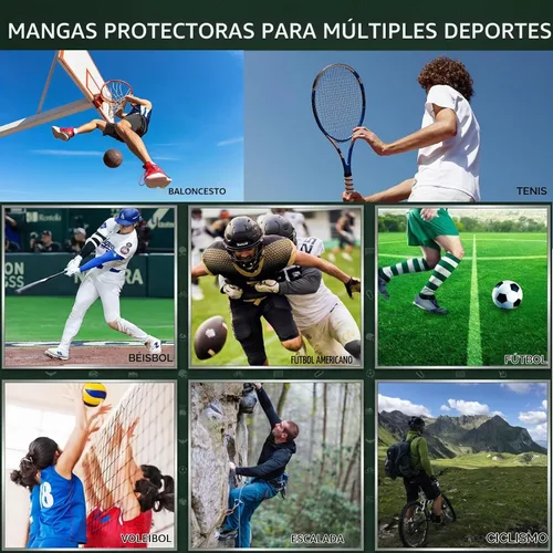 Vista 8 de 2 piezas mangas de codo de brazo almohadillas a prueba de golpes para jóvenes adultos deportes