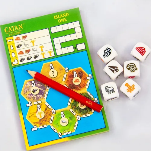 Vista 4 de Juego de dados CATAN - ¡Diversión portátil para aventuras en movimiento! Juego de estrategia, juego familiar para niños y adultos, a partir de 7