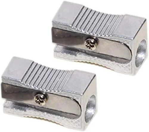 Vista 2 de NUOBESTY Sacapuntas a granel a granel, 10 sacapuntas manuales de metal con un agujero, para la mayoría de los lápices de tamaño, sacapuntas de metal
