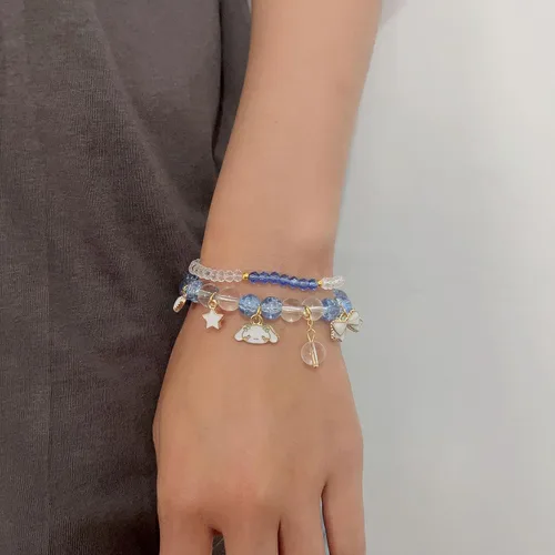 Vista 5 de ZMANYIJEW Pulsera de cuentas de cristal para mujer, lindas pulseras de cuentas a juego para mejor amiga