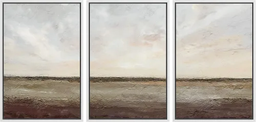 Vista 96 de wall26 Lienzo enmarcado para pared, juego de arte de acuarela pastel, paisaje rural, ilustraciones con formas abstractas, arte moderno, decorativo