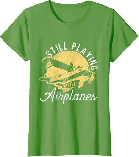 Vista 4 de Still Playing With Airplanes - Camiseta de control remoto RC Avión Piloto, Negro