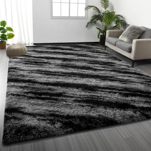 Vista 8 de Deerhoo Alfombra de Área Shag, 4 X 6 Alfombras de Felpa Suaves para Sala de Estar, Alfombra Ultra Suave Esponjosa y Peluda para Dormitorio, Alfombra