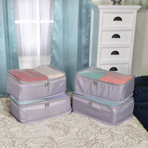 Vista 7 de Rolling Nomad Juego de 4 cubos de embalaje para maletas, viajes, camping