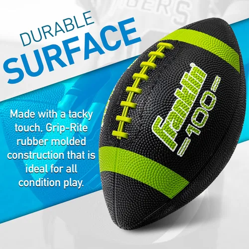 Vista 2 de Franklin Sports Balones de fútbol americano de goma para niños Junior Grip-Rite tamaño juvenil - Balones de fútbol americano Peewee Kids duraderos